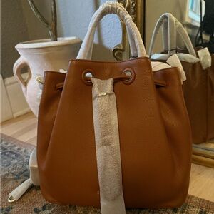 Cole Haan Leather Bucket Bag | British Tan | NWT